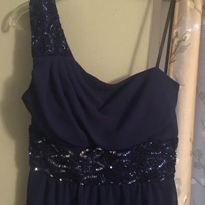 Royal blue high-low dress